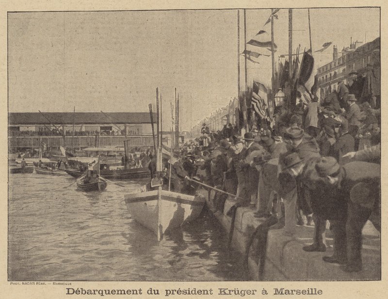 Le Président Kruger du Transvaal arrivant à Marseille - after Nadar