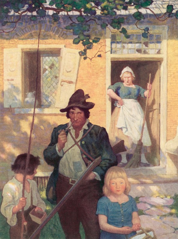 Illustration pour Rip Van Winkle - after Newell Convers Wyeth