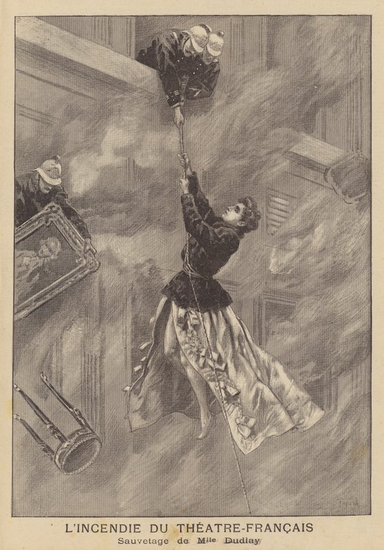 Incendie au Théâtre-Français, Paris - after Oswaldo Tofani