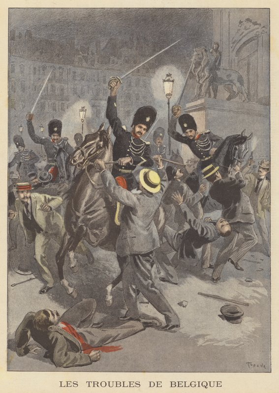 Troubles en Belgique - after Oswaldo Tofani