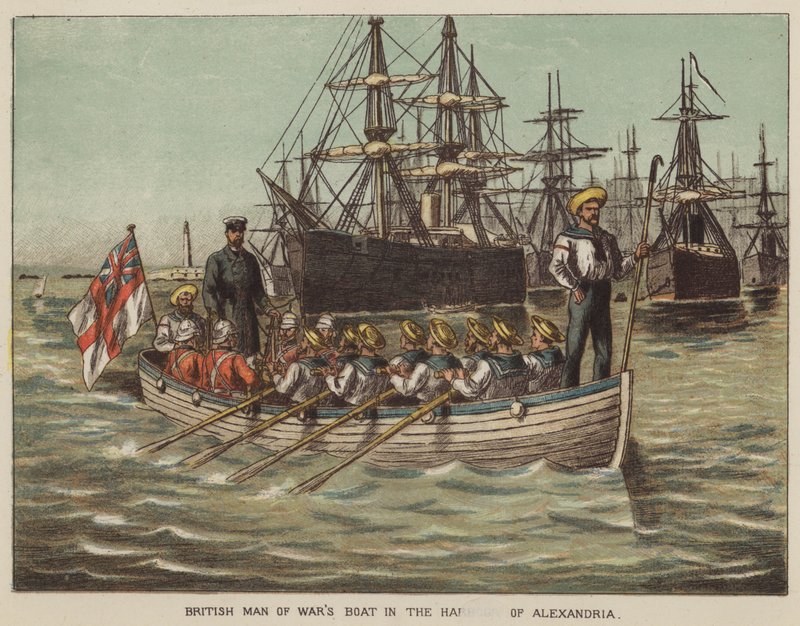 Bateau de guerre britannique dans le port d