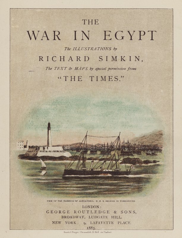 Illustration de la page de titre pour La Guerre en Égypte - after Richard Simkin
