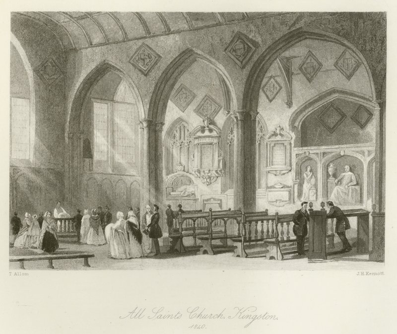 Église All Saints, Kingston, 1840 - after Thomas Allom