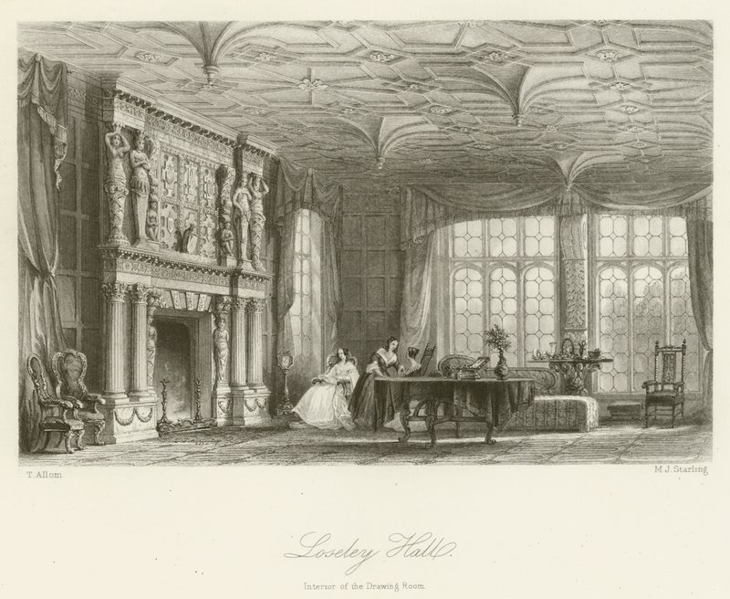 Loseley Hall, intérieur du salon - after Thomas Allom