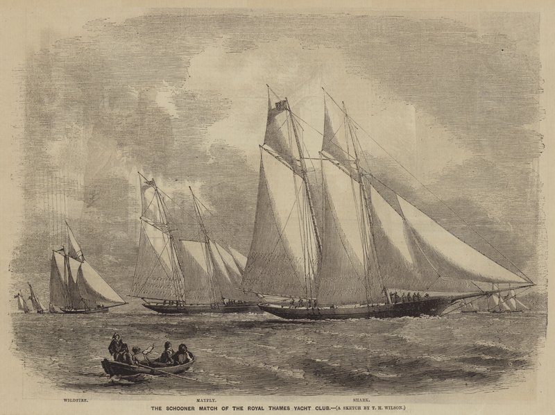 La course de goélettes du Royal Thames Yacht Club - after Thomas Harrington Wilson
