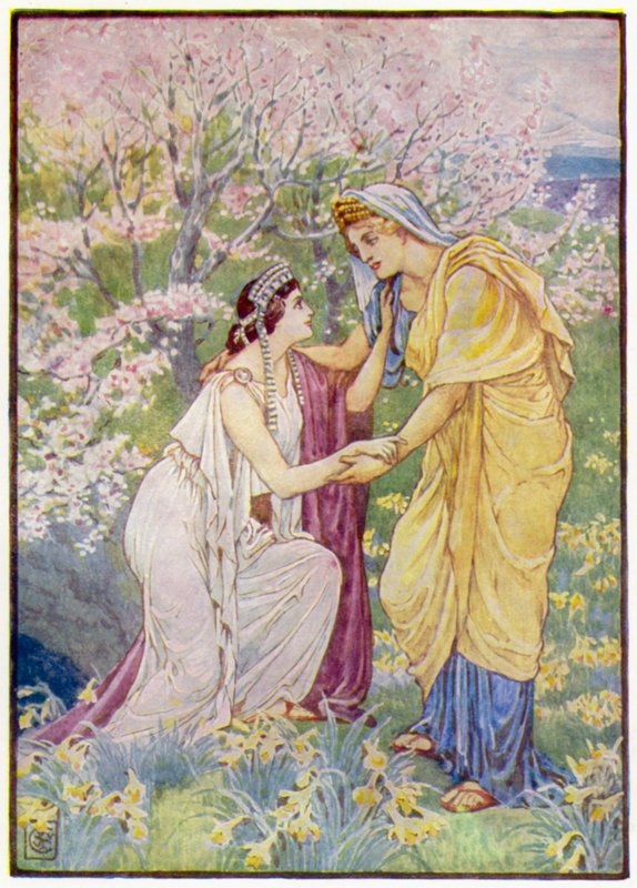 Déméter se réjouit, car sa fille était à ses côtés - after Walter Crane