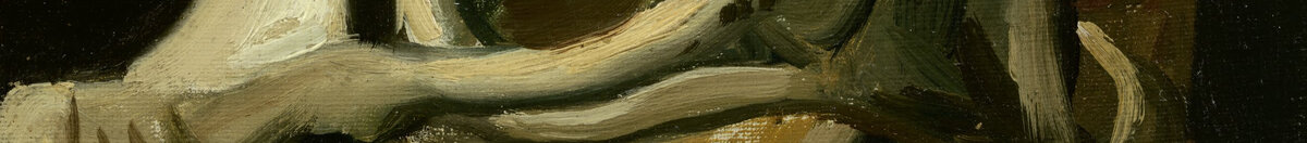 Tête de squelette avec une cigarette allumée (Vincent van Gogh), Detail: Rippen und Schlüsselbein