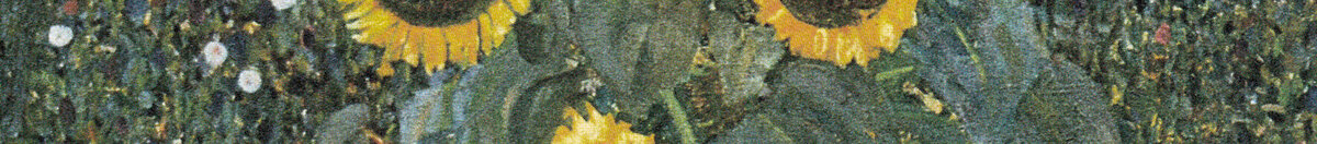 Jardin de ferme avec tournesols (Gustav Klimt), Detail: Sonnenblumenköpfe oben