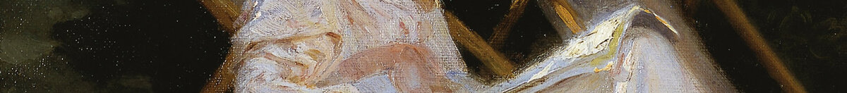 Marie Krøyer assise dans la chaise longue au jardin près de la maison de Mme Bendsen (Peder Severin Krøyer), Detail: Lesende Frau im Liegestuhl