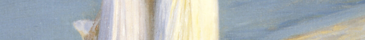 Soir d'été sur la plage de Skagen. Anna Ancher et Marie Krøyer se promènent ensemble. (Peder Severin Krøyer), Detail: Weiße Sommerkleider