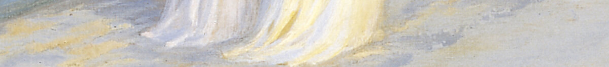 Soir d'été sur la plage de Skagen. Anna Ancher et Marie Krøyer se promènent ensemble. (Peder Severin Krøyer), Detail: Schleppen am Wassersaum
