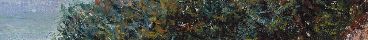 Route à La Cavée, Pourville (Claude Monet), Detail: Dunkles Buschwerk rechts