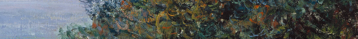 Route à La Cavée, Pourville (Claude Monet), Detail: Dunkles Buschwerk am Hang