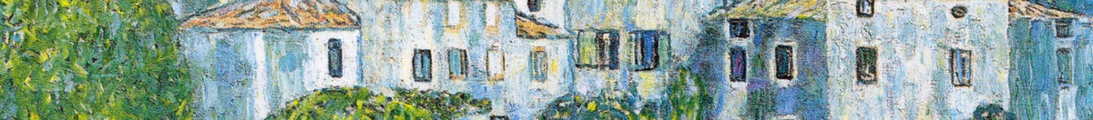 Église à Cassone (Gustav Klimt), Detail: Häuser am Hang