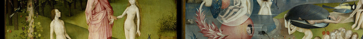 Le Jardin des délices (Hieronymus Bosch), Detail: Christus mit Adam und Eva