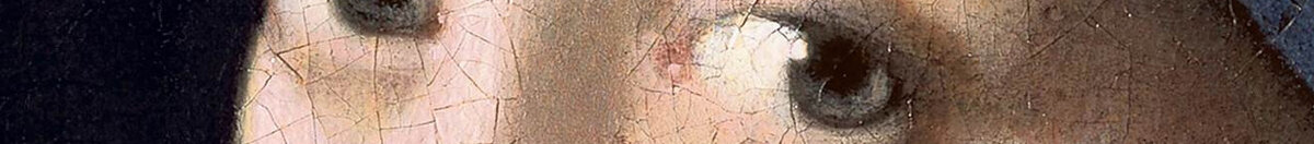 La Jeune Fille à la perle (Jan Vermeer van Delft), Detail: Blick über die Schulter