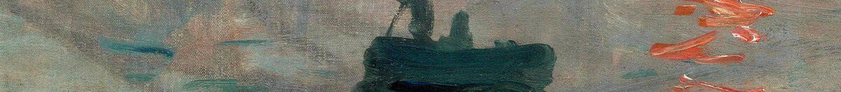 Impression, soleil levant, 1872 (Claude Monet), Detail: Ruderboot mit Figuren