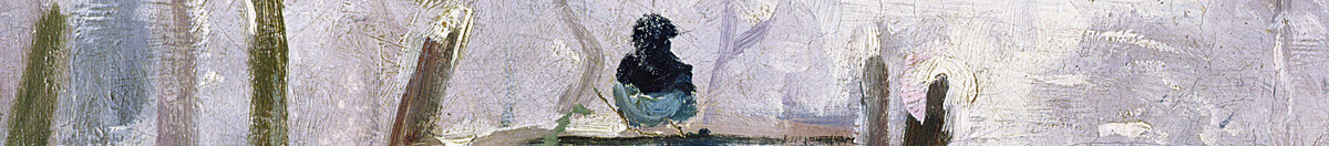 La Pie (Claude Monet), Detail: Elster auf dem Gattertor
