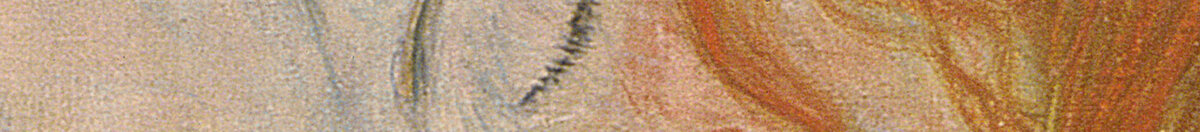 Danaé (Gustav Klimt), Detail: Schlafendes Gesicht mit rotem Haar