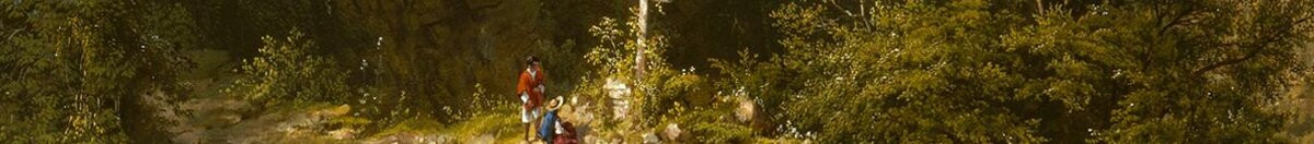Le Cœur des Andes (Frederic Edwin Church), Detail: Kreuz mit Pilgern
