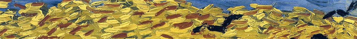 Champ de blé aux corbeaux (Vincent van Gogh), Detail: Krähen über goldenen Ähren