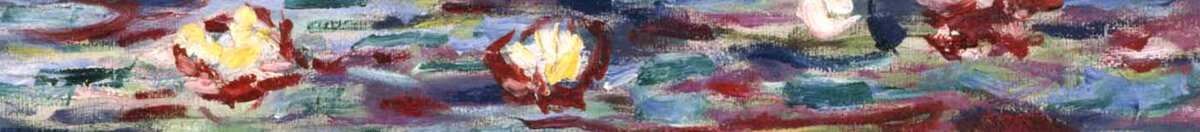 Nymphéas, 1916 (Claude Monet), Detail: Rote Blüten oben rechts