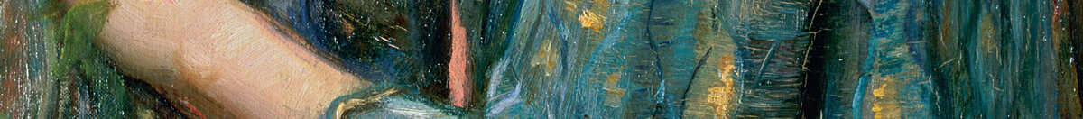 L'Âme de la rose, 1908 (John William Waterhouse), Detail: Goldgemustertes Gewand