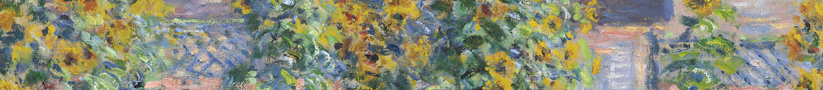 Le jardin de l'artiste à Vétheuil, 1880 (Claude Monet), Detail: Sonnenblumen vor blauem Himmel