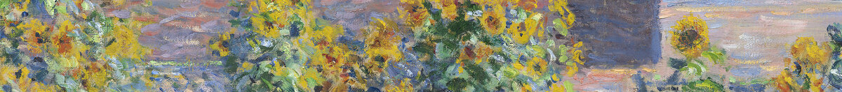Le jardin de l'artiste à Vétheuil, 1880 (Claude Monet), Detail: Sonnenblumen vor blauem Himmel