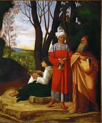 Trois philosophes, Pythagore, Thalès et Phérécyde (huile sur toile)