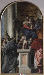 Madone et enfant en majesté, Saint Jean-Baptiste enfant, Saint Joseph, Saint Jérôme, Sainte Justine et Saint François
