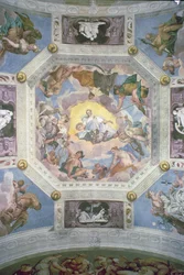Harmonie universelle, ou Amour divin, du plafond de la Sala di Olimpo, vers 1561