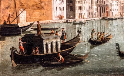 Le Grand Canal entre les églises de Santa Croce et de San Geremia, détail