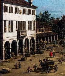 Vue de Mestre avec le Canale delle barche, détail, vers 1755-1760 (huile sur toile)