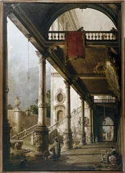 Caprice avec colonnade et cour