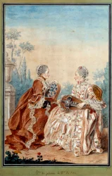 Madame de Julienne et Madame de Serre faisant de la musique