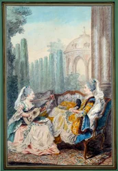 Deux jeunes filles faisant de la musique