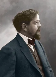 Compositeur français Claude Debussy (1862-1918) - Portrait du compositeur français Claude Debussy (1862-1918) 1908 - photo Nadar - coloration numérique