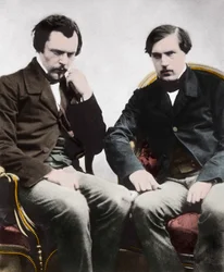 Les frères Edmond (1822-1896) et Jules (1830-1870) de Goncourt, écrivains français, par Nadar