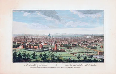 Vue nord de Londres au XVIIIe siècle