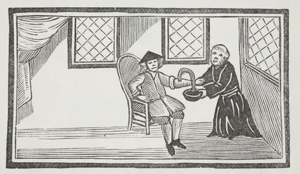 Représentation du moine traître le saignant à mort (illustration de 