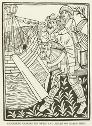 Ascaparte transporte Sir Bevis et Josian à bord du navire