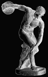 Athlète grec lançant le disque, illustration tirée de "Cassell