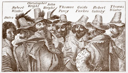 Les conspirateurs de la Conspiration des Poudres, d