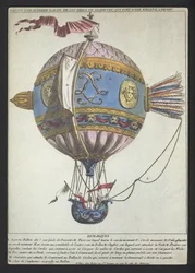 Conception pour un ballon de 120 pieds de diamètre pour une ascension depuis Dijon (gravure en couleur)