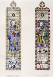 Vitrail représentant Saint Ouen et Manassès, église Saint-Ouen de Rouen