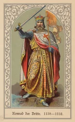 Conrad III, Saint-Empereur romain (lithographie en couleur)