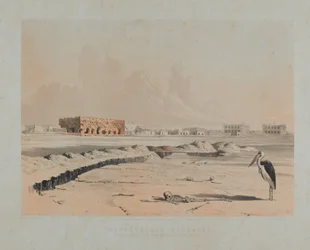 Les casernes battues, Cawnpore 1857 (litho)