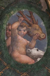 Putti, chien et cerf (détail)