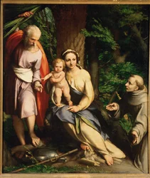 La Sainte Famille avec Saint François - Repos sur le vol ... (peinture sur toile)